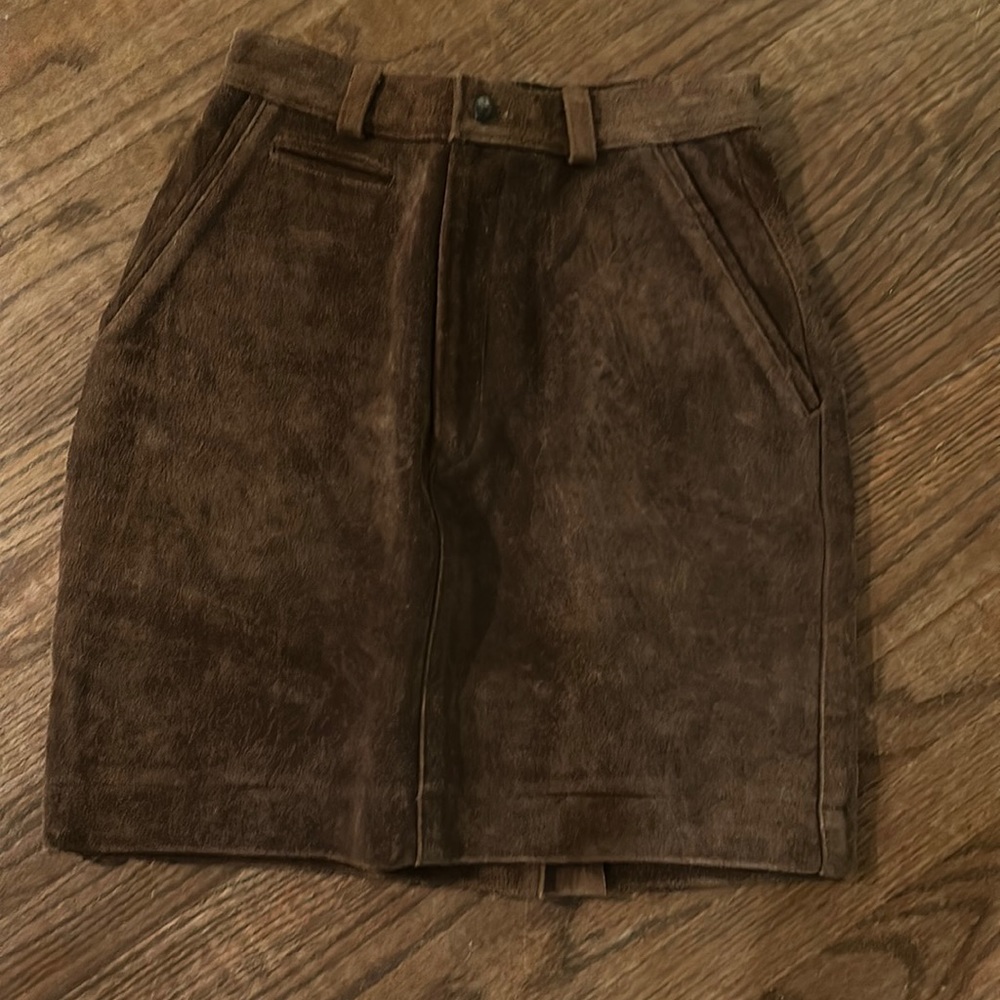 Vintage Leather Ralph Lauren Mini Skirt